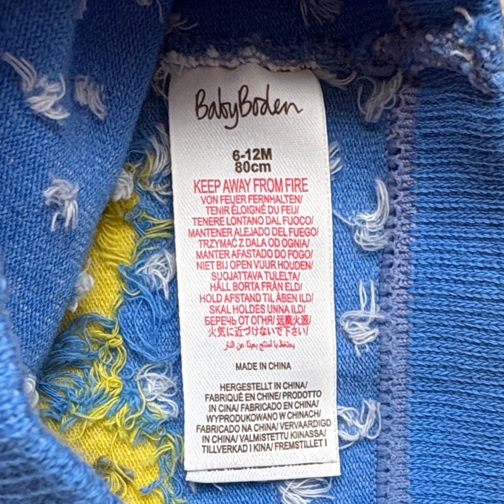 NWOT Baby Boden 6-12M Blue Knit Leggings Tights with Spring Easter Chick Duck - Picture 2 of 5